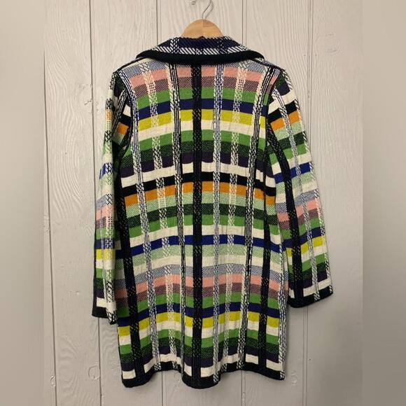 Aldo Martins Anthropologie Shanley Plaid Wool Sweater Coat multicolor | Size M - Picture 9 of 9